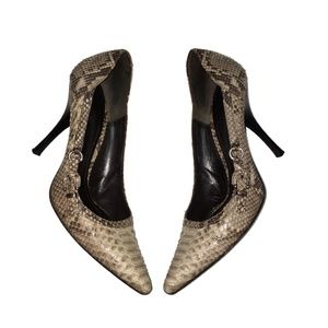 Burberry Python Pointed Toe Pumps